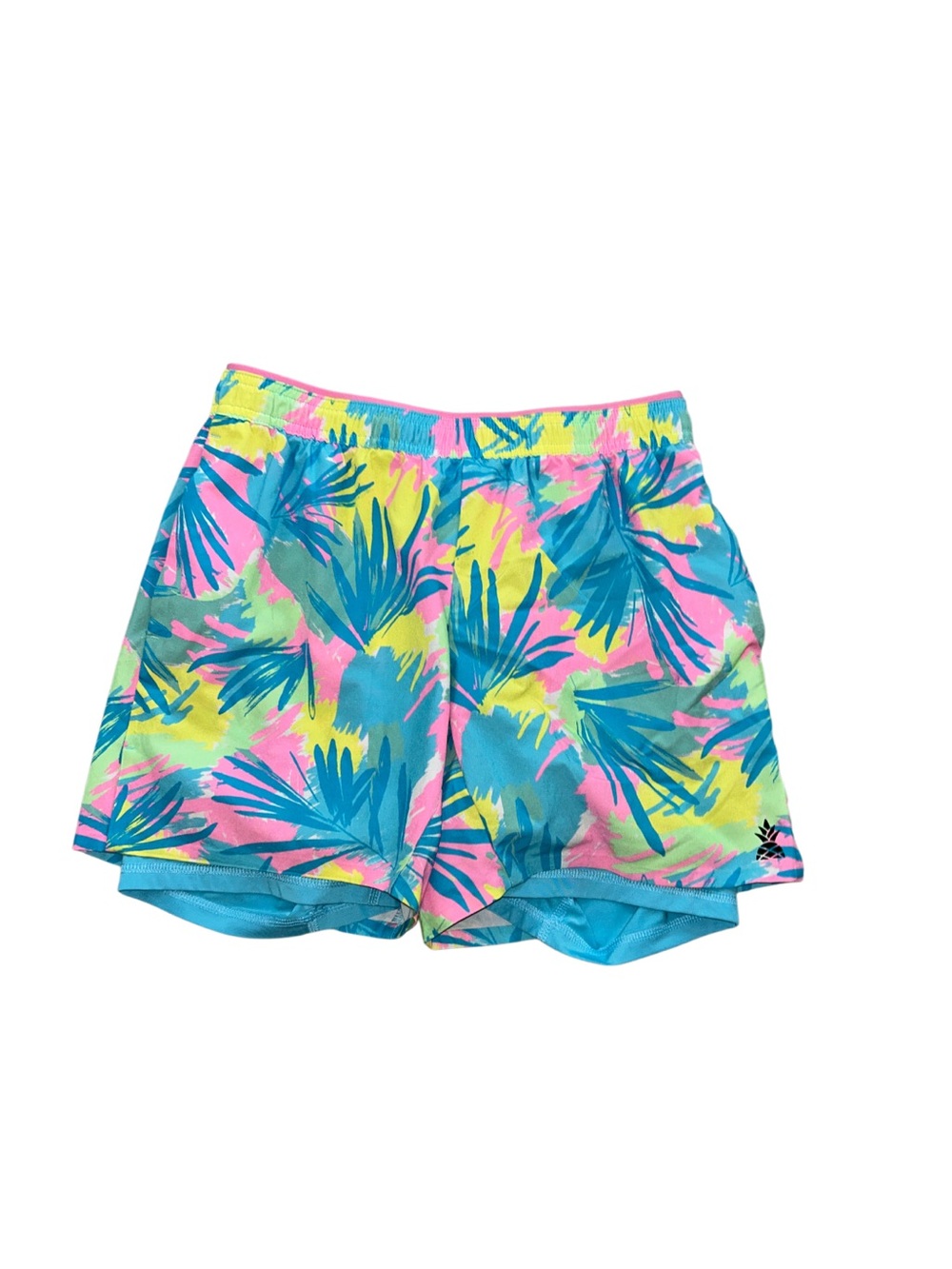 chubbies size S 5.5” inseam Tropical Print athletic Shorts with blue liner